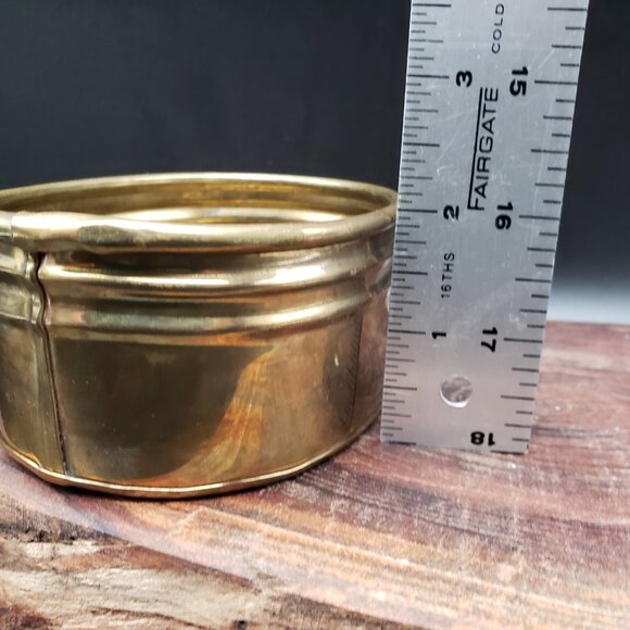 Vintage Hosley Solid Brass Oval Bowl Dish 4.5" Handcrafted India Small Decor - Picture 7 of 8